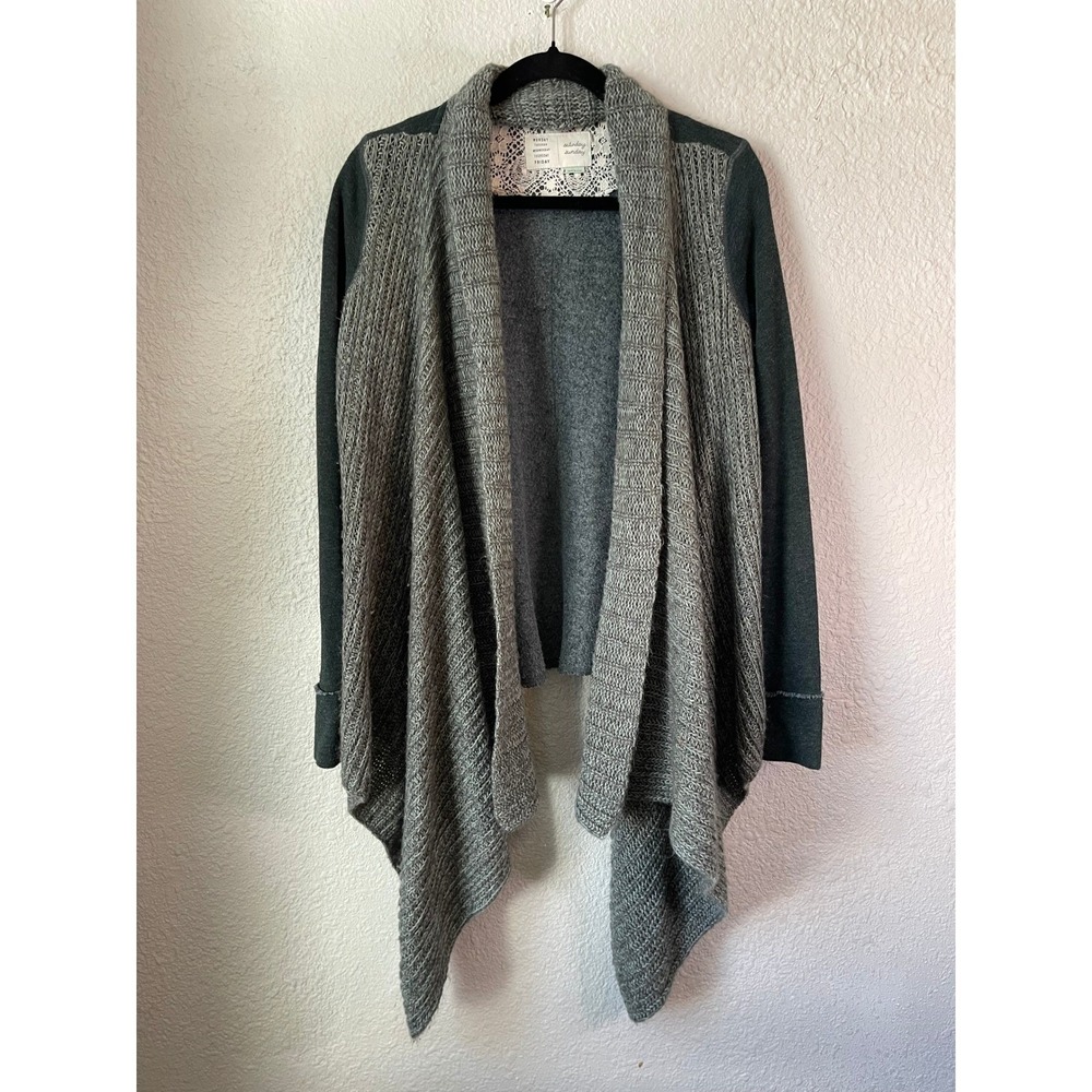 Anthropologie Saturday Sunday Green Knit Drape Cardigan Sweater Women's‎ Small